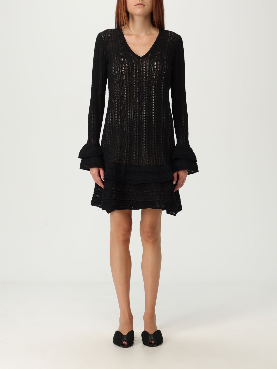 Twinset Knitted Dress In Black