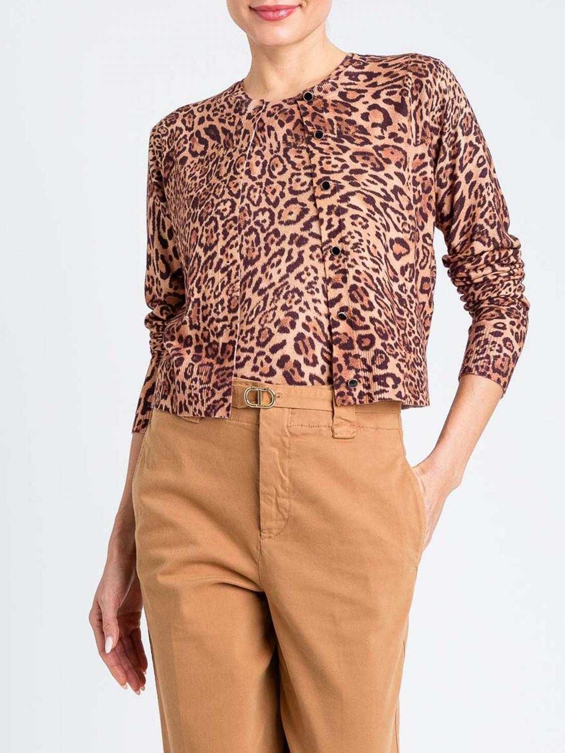 Twinset Sweater Woman Color Multicolor In Animal Print