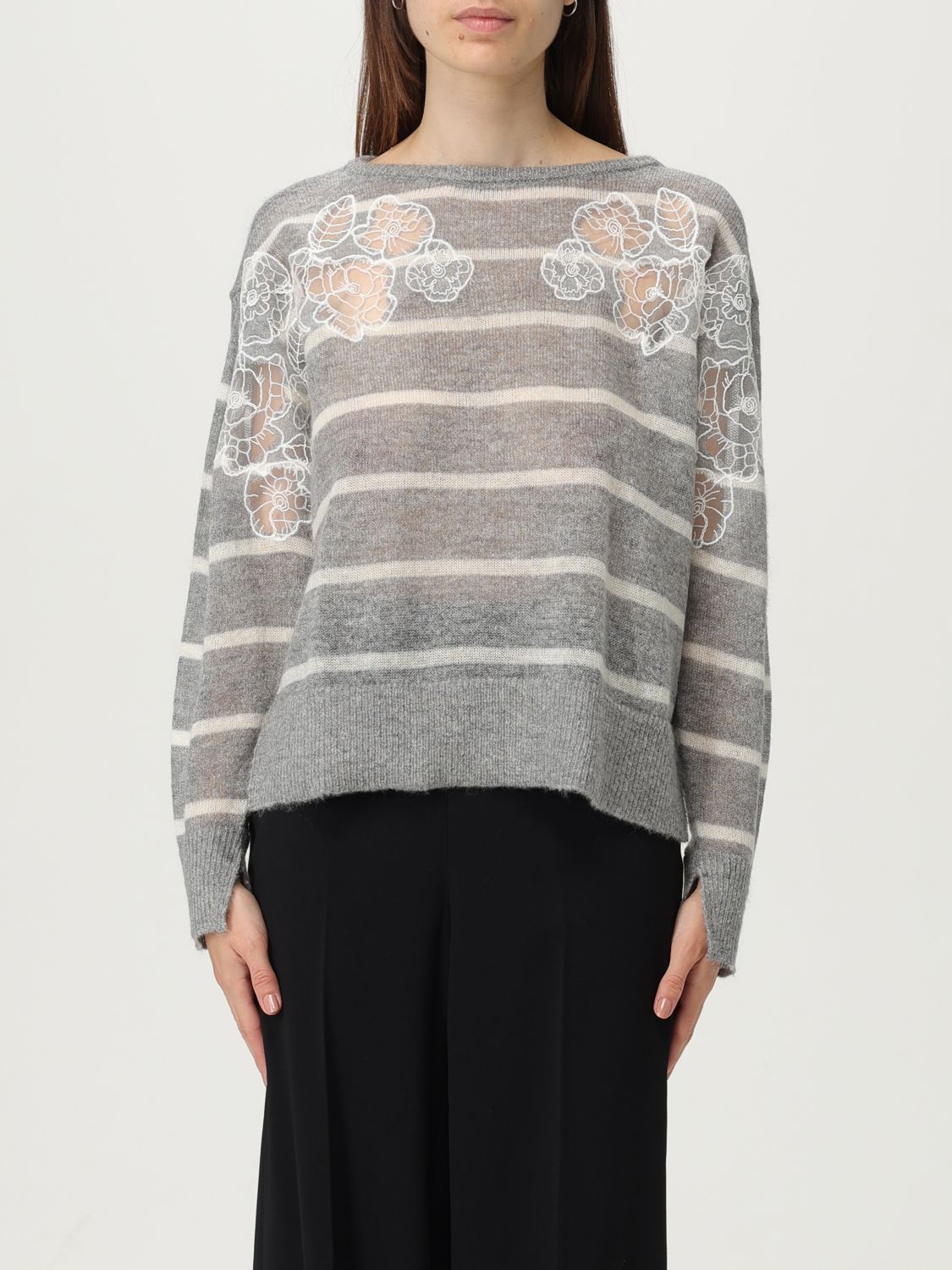 Twinset Sweater  Woman Color Grey In Multi