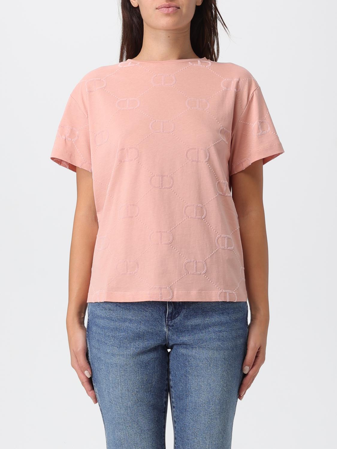 Twinset Logo-pattern T-shirt In Pink