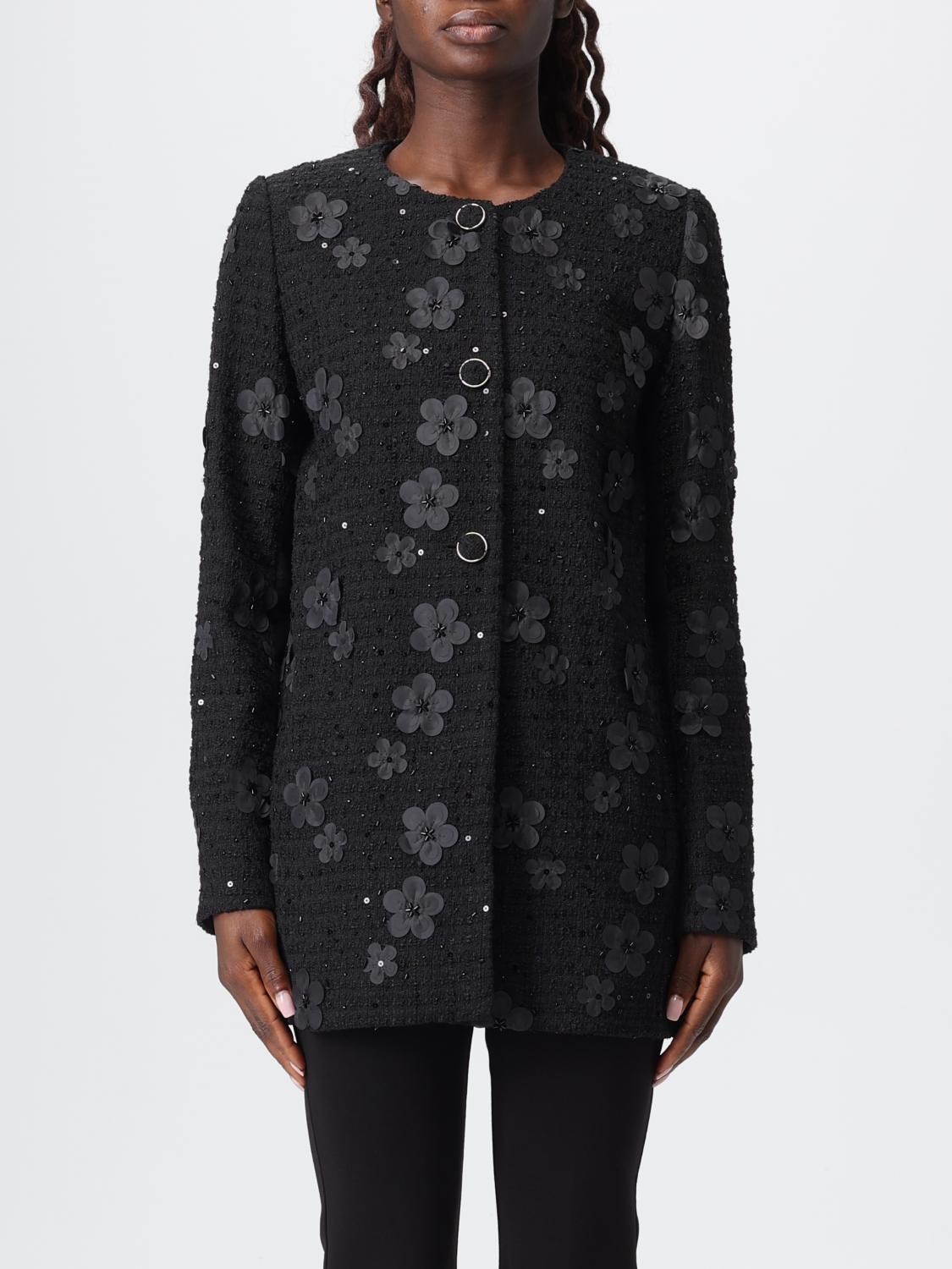 Twinset Black Jacket Frontal Buttons Closure In Black