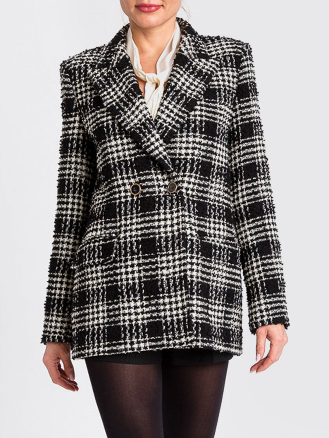 Twinset Check Double-breasted Jacket In Multi