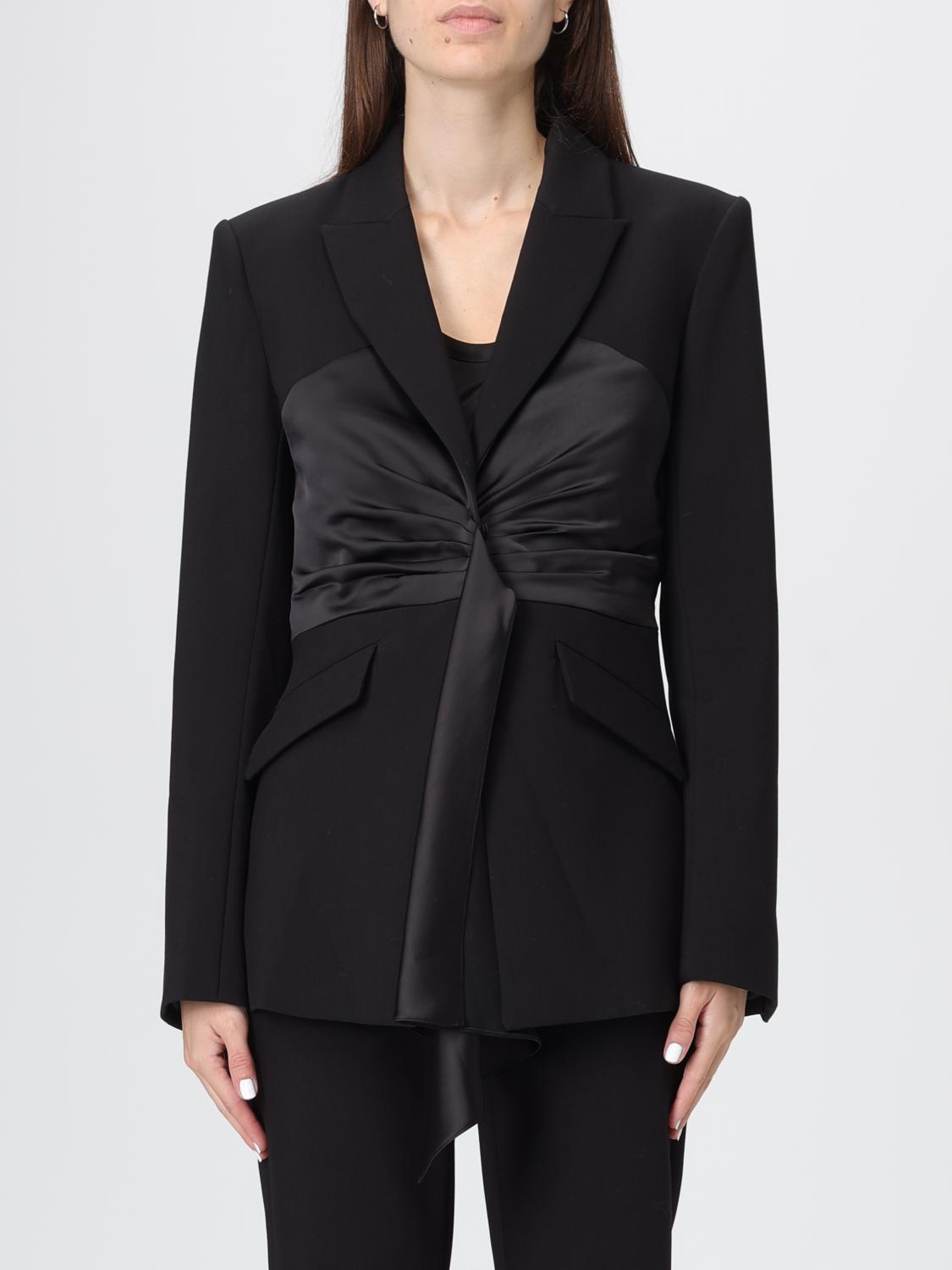 Patrizia Pepe Draping Blazer In Black