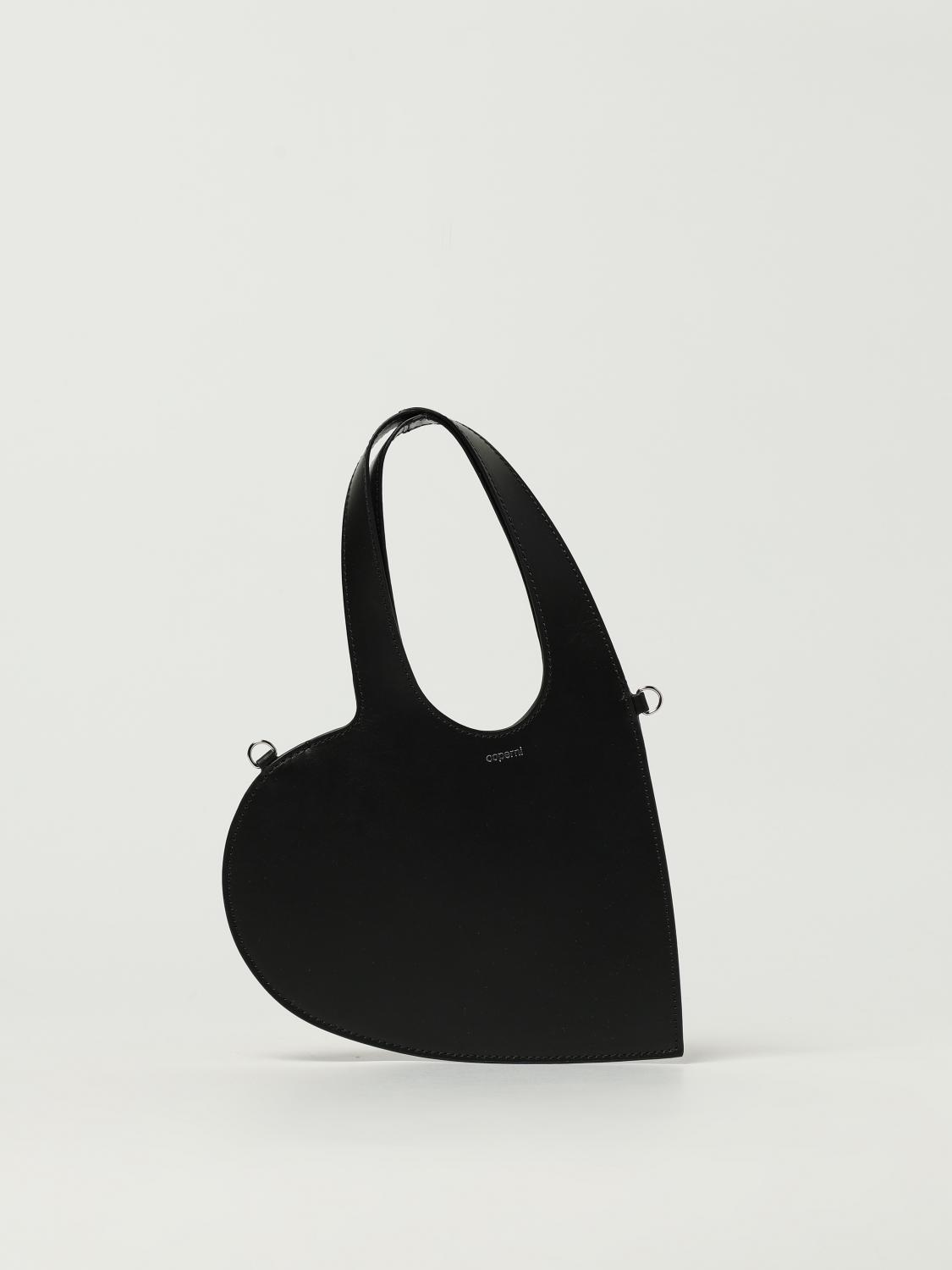 Coperni Heart-shaped Black Bag With Adjustable Shoulder Strap In Black