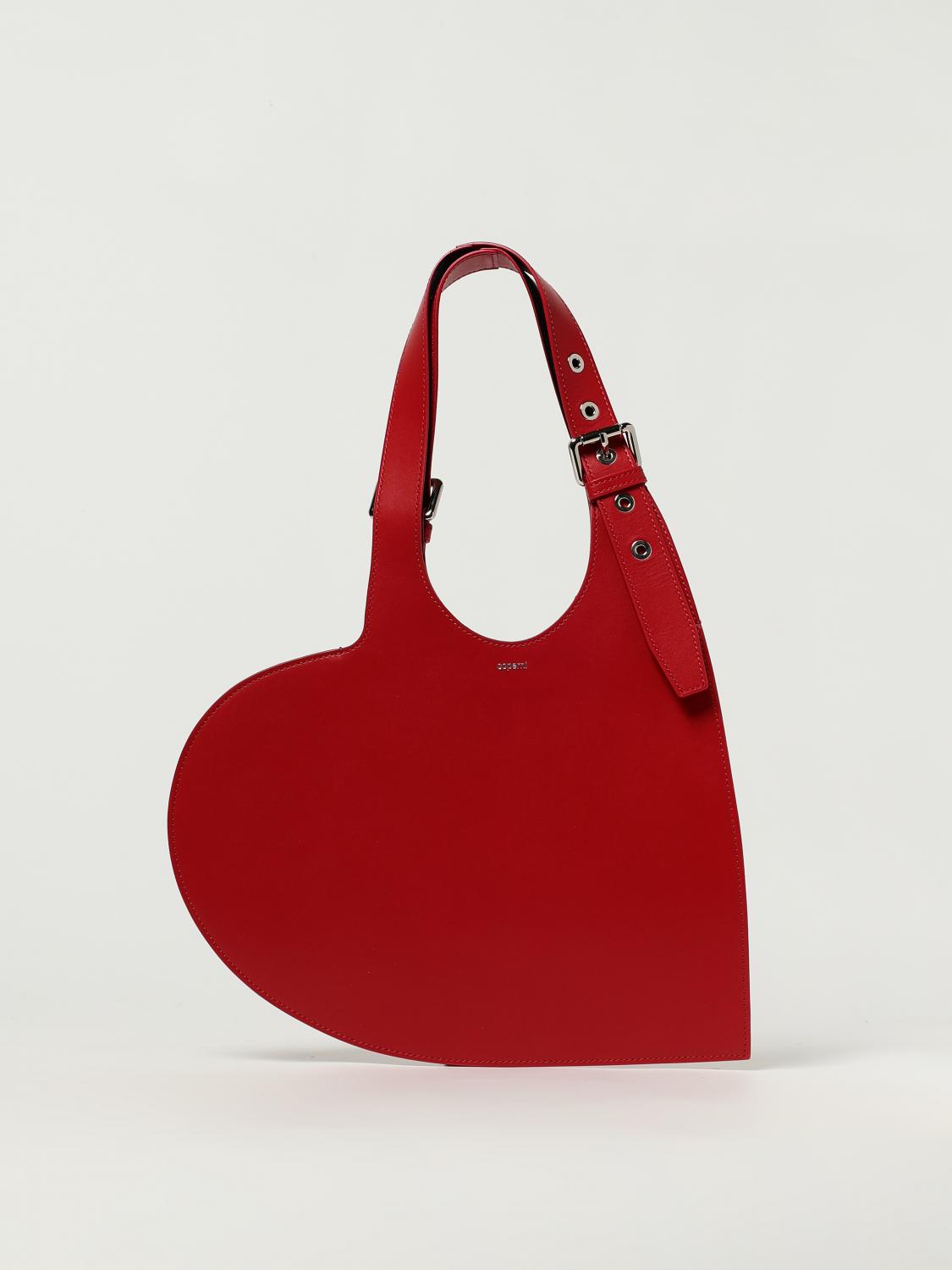 Coperni Heart-shaped Red Bag With Metallic Studs In Red