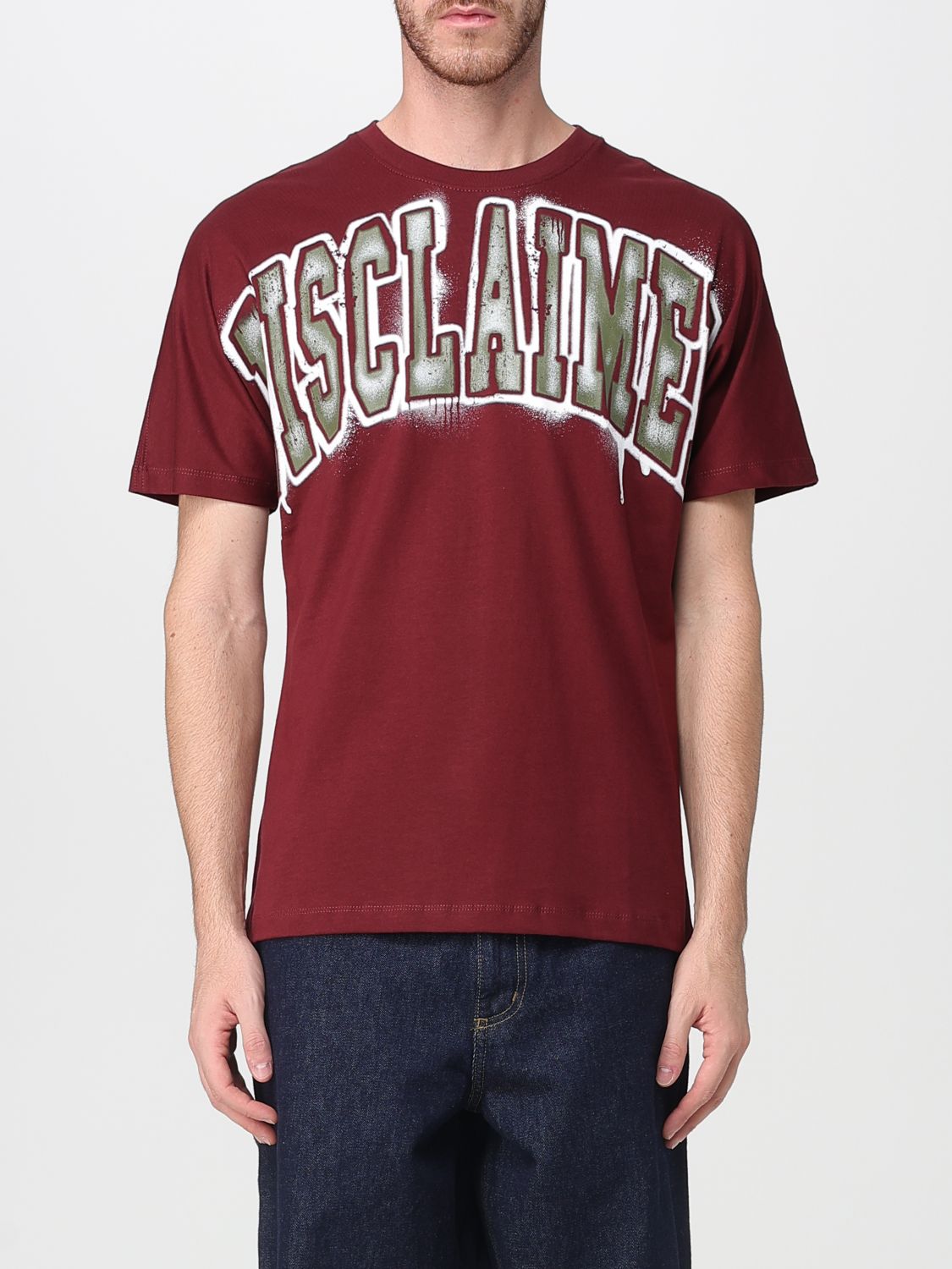 Disclaimer T-shirt  Men Color Burgundy In Burgundy