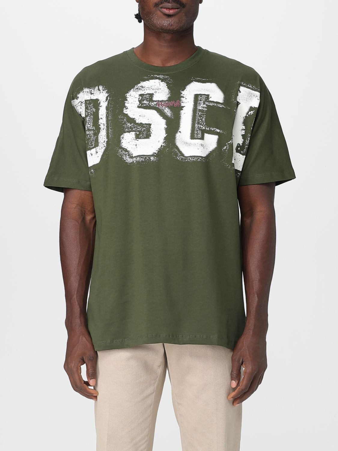 Disclaimer T-shirt  Men Color Military In Green