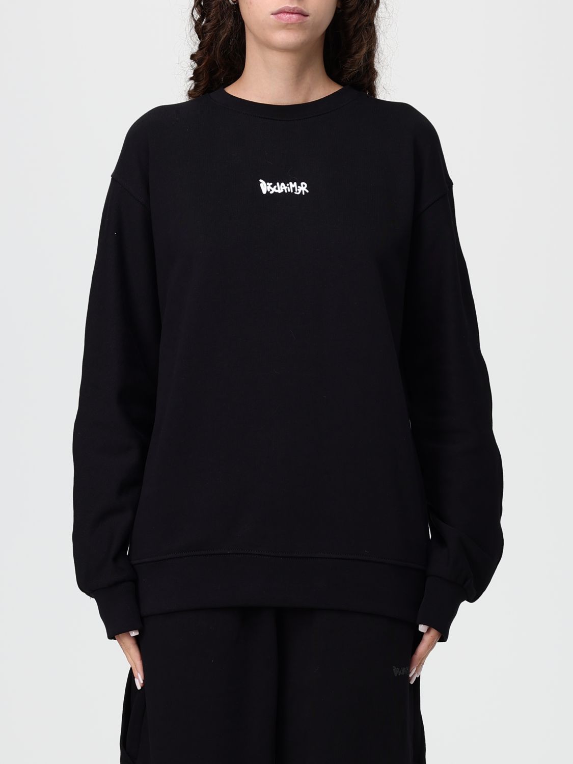 Disclaimer Woman Sweatshirt Black Size L Cotton In Black