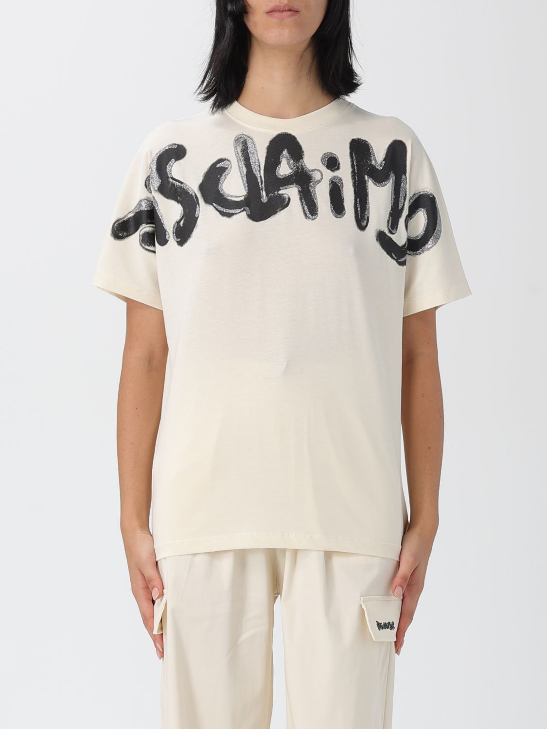 Disclaimer T-shirt  Woman Color Milk In White