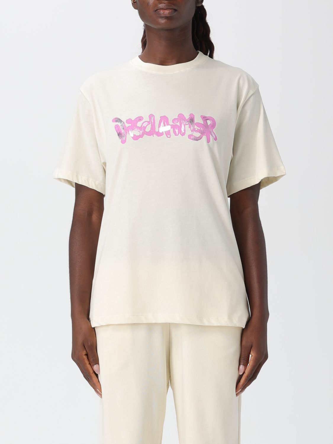 Disclaimer T-shirt Woman Color Milk In Neutral