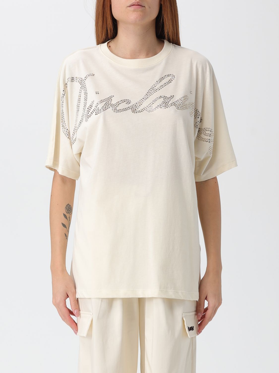 Disclaimer T-shirt Woman Color Milk In White