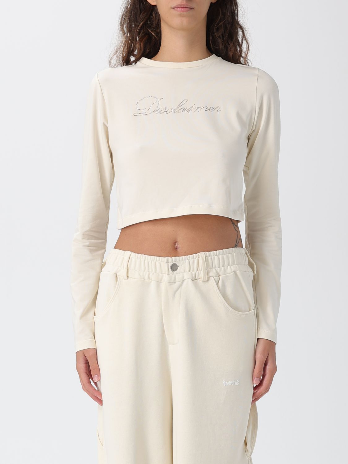 Disclaimer T-shirt  Woman Color Milk In White