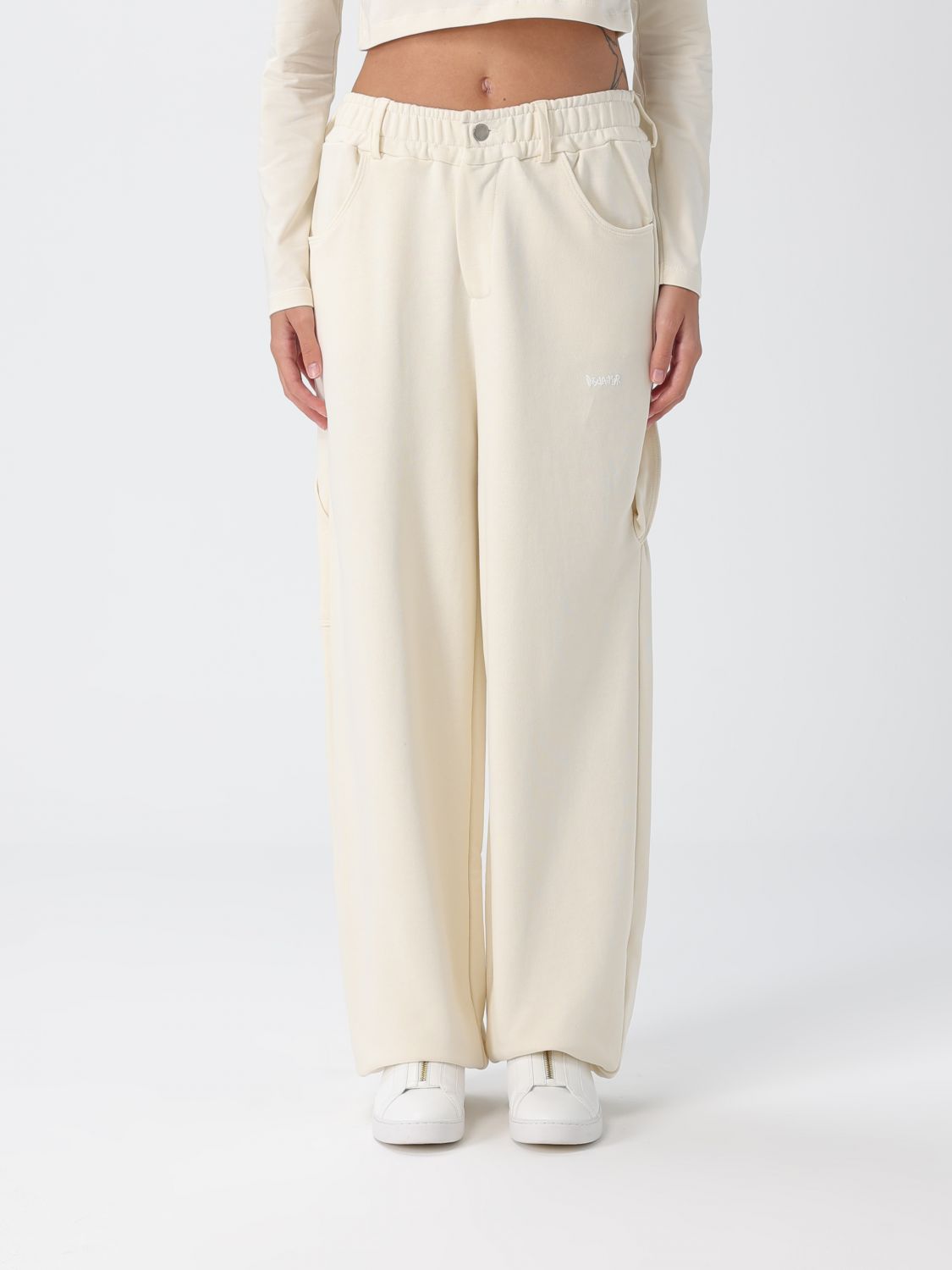 Disclaimer Pants Woman Color Milk In White