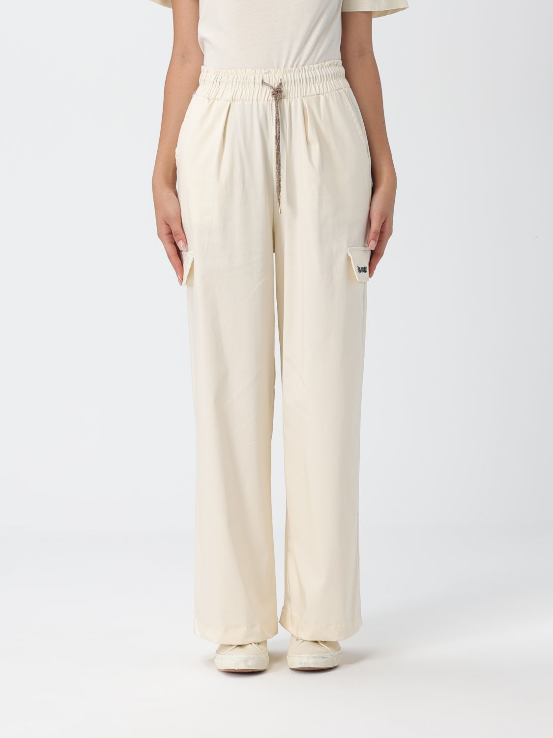 Disclaimer Pants Woman Color Milk In White