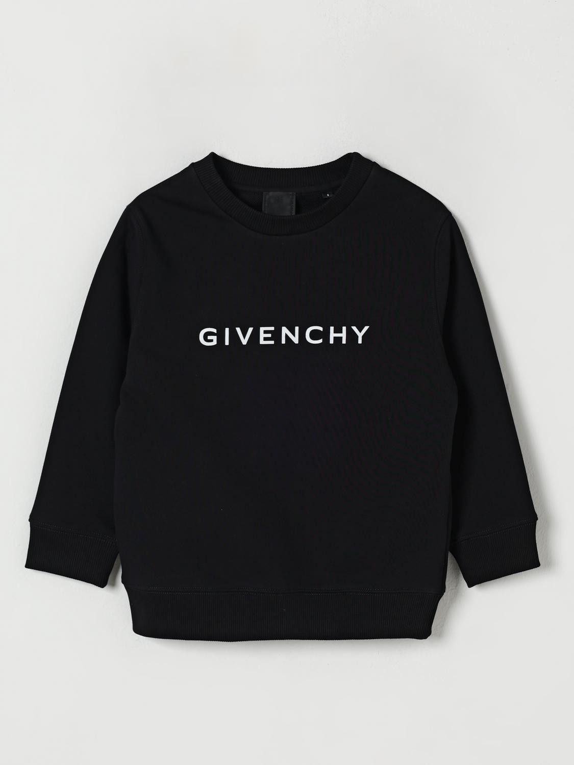 Givenchy Boys Black Kids Logo-print Relaxed-fit Cotton-blend Sweatshirt 4-12 Years In Black