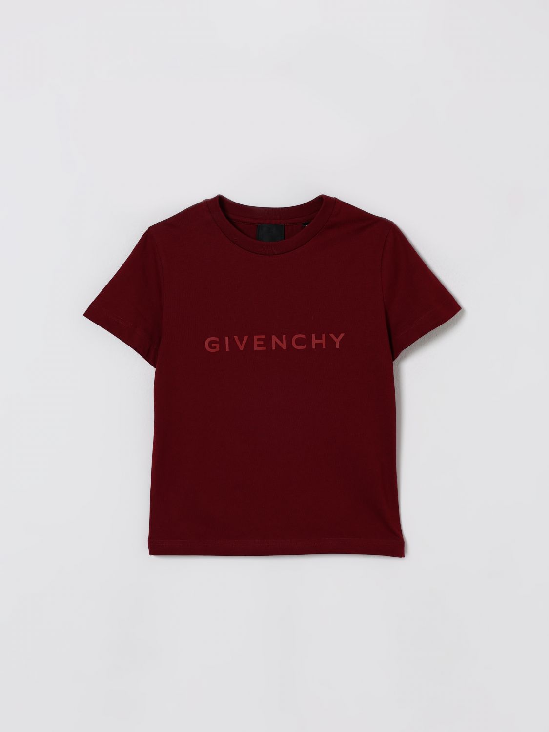 Givenchy Burgundy T-shirt For Girl With Logo In Burgundy
