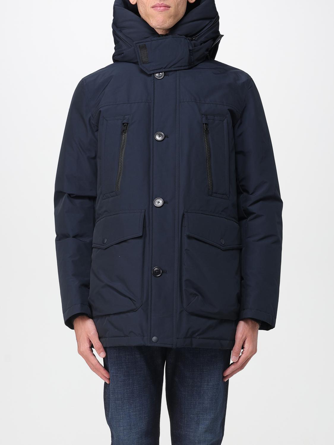 Woolrich Ramar Arctic Parka Man Puffer Navy Size S Cotton, Polyamide In Blue