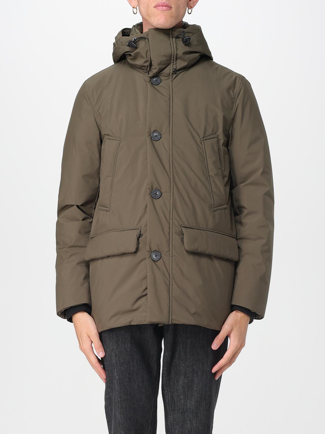 Woolrich Coat  Men Color Green In Brown