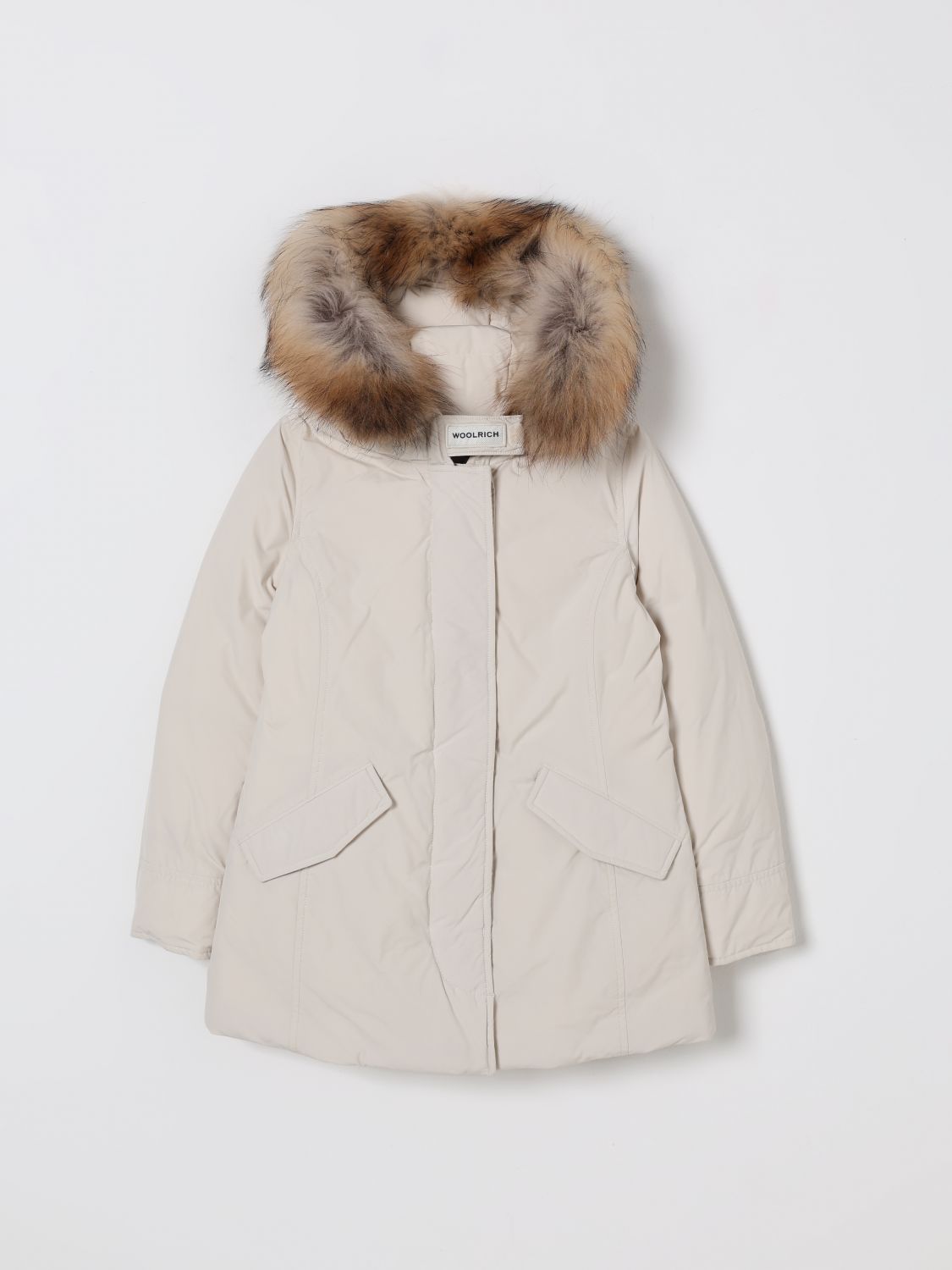 Woolrich Coat  Kids Color Beige In Brown