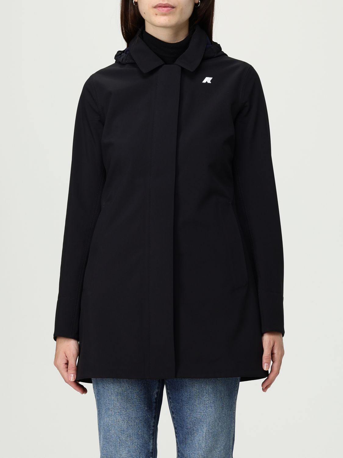 K-way Jacket Marguerite Eco Stretch Dot V Usy Black Pure In Black