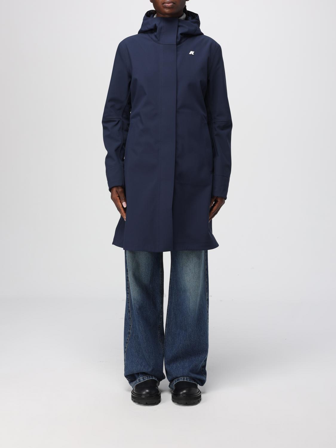 K-way Coat Woman Color Blue In Blue