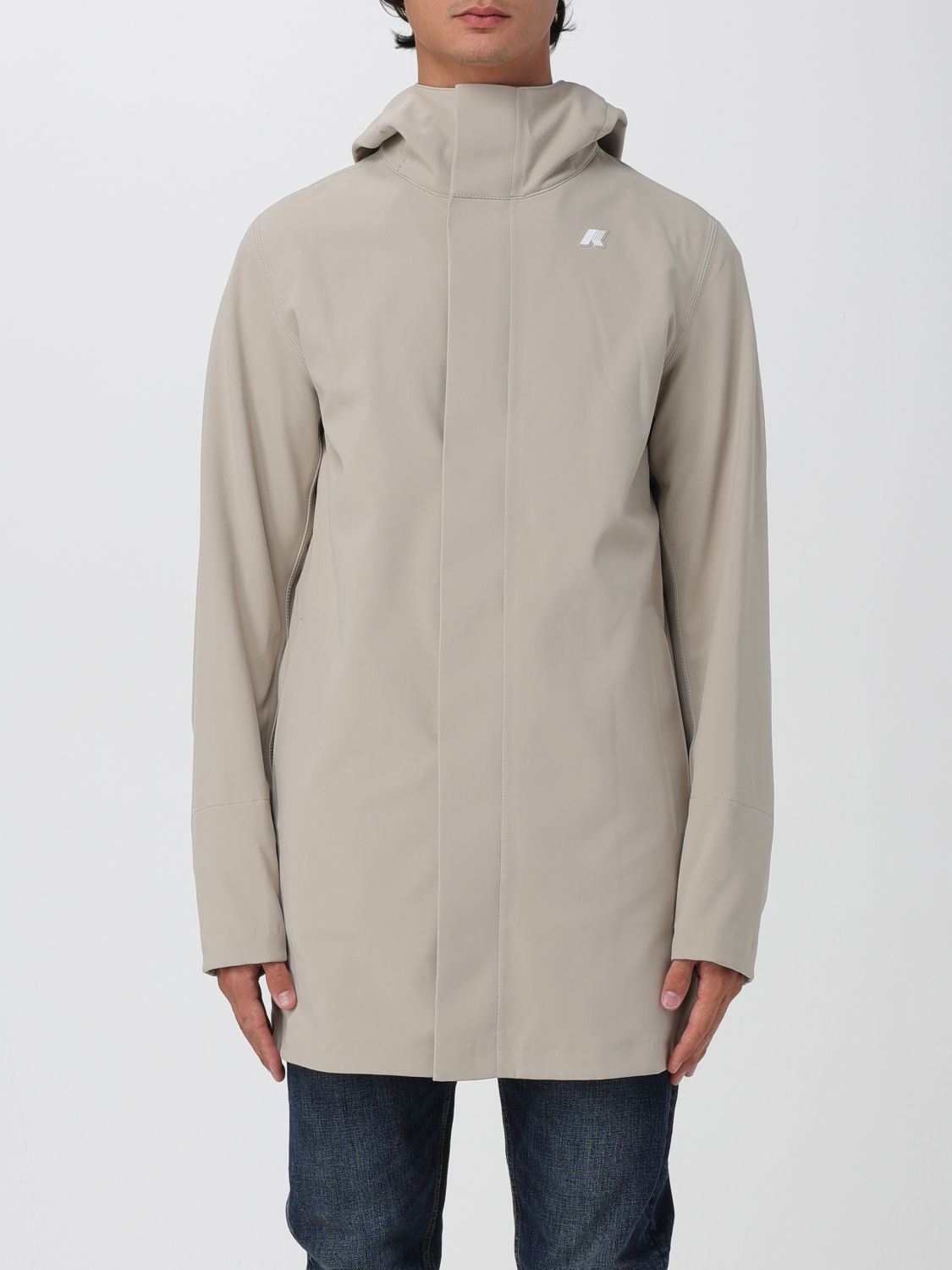 K-way Hooded Longline Jacket In Animal Print