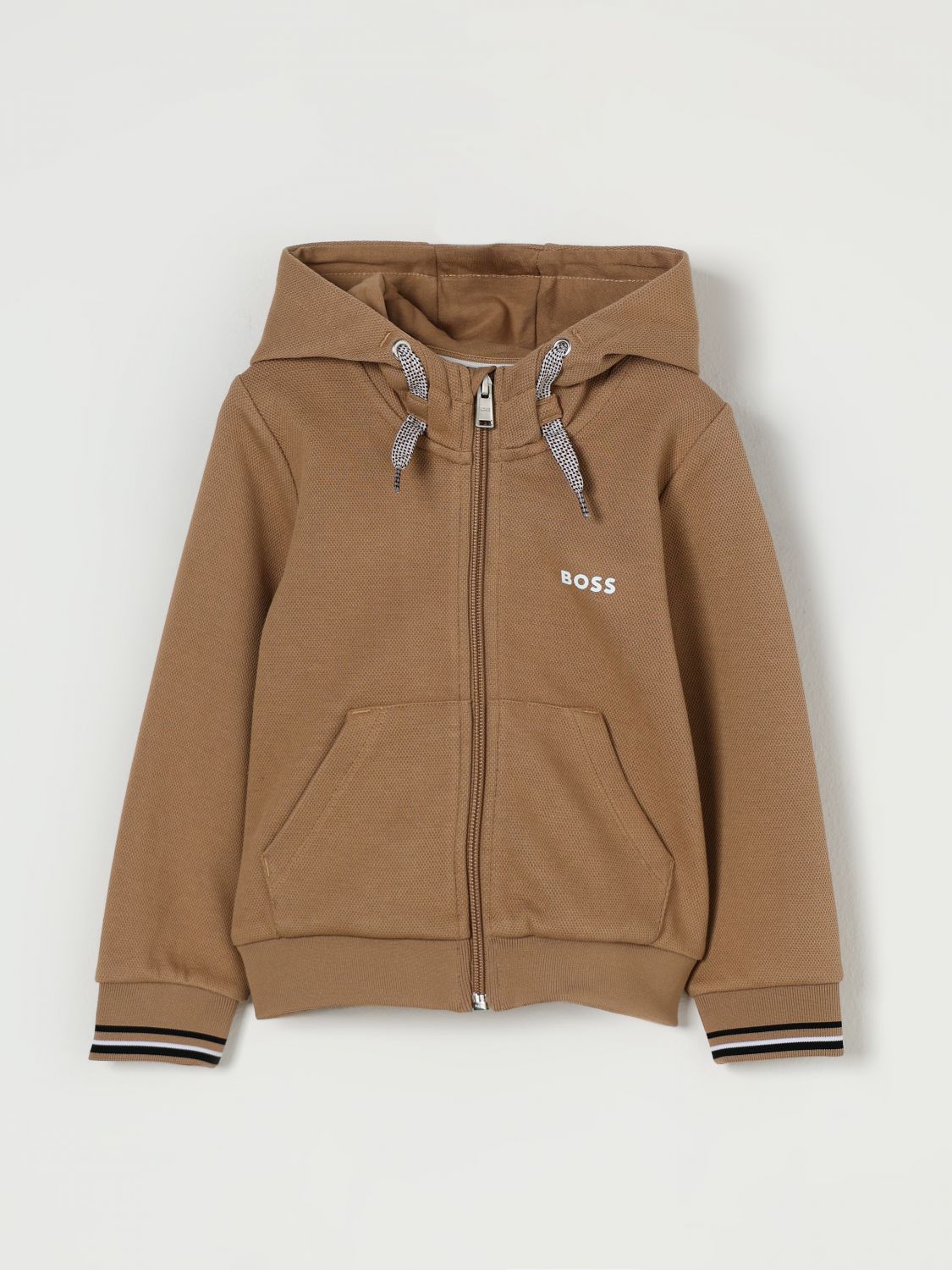 Hugo Boss Sweater Boss Kids Color Beige In Brown