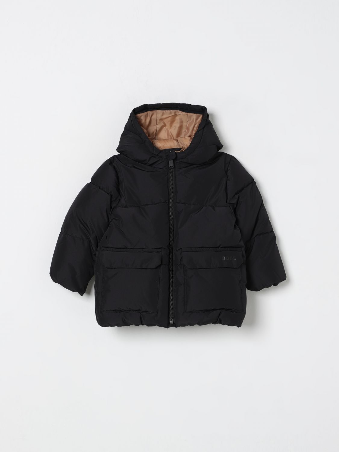 Hugo Boss Jacket Boss Kids Color Black In Black