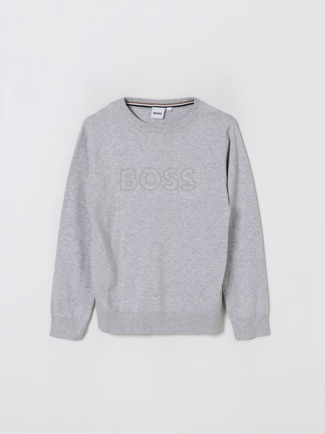 Hugo Boss Grey Sweater For Boy With Logo In Gray