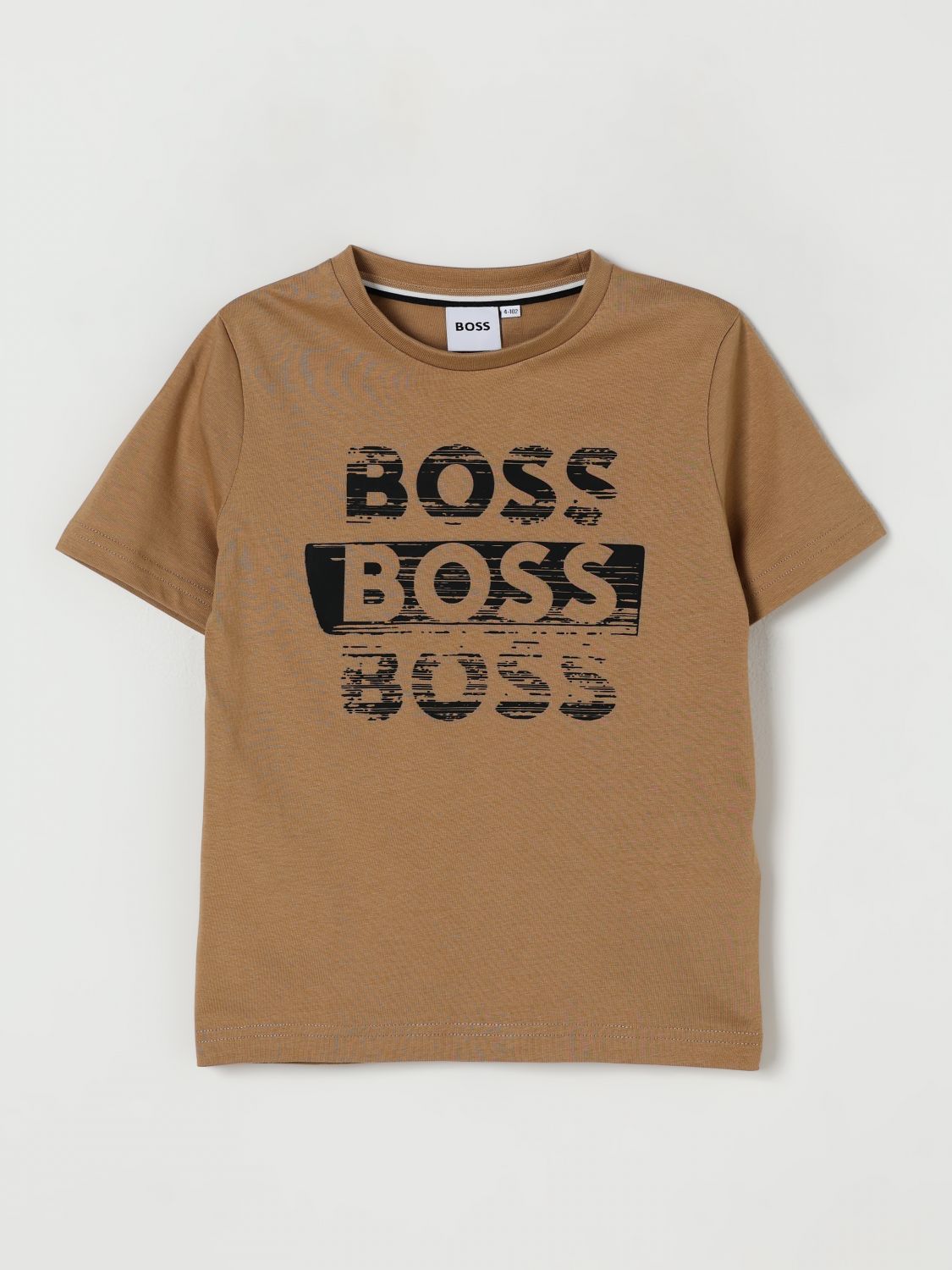Hugo Boss T-shirt Boss Kids Color Biscuit In Brown