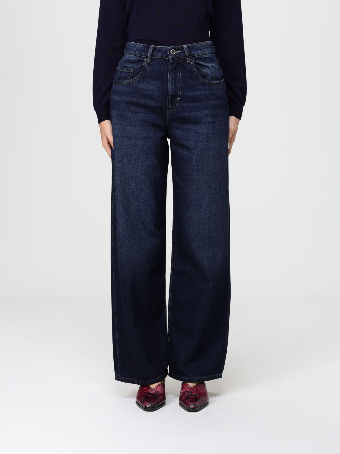 Icon Denim Los Angeles Jeans  Woman Color Stone Washed In Blue