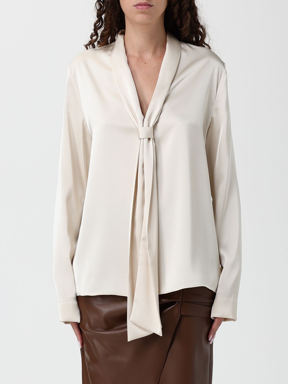 Hanita Top  Woman Color Cream In Blue