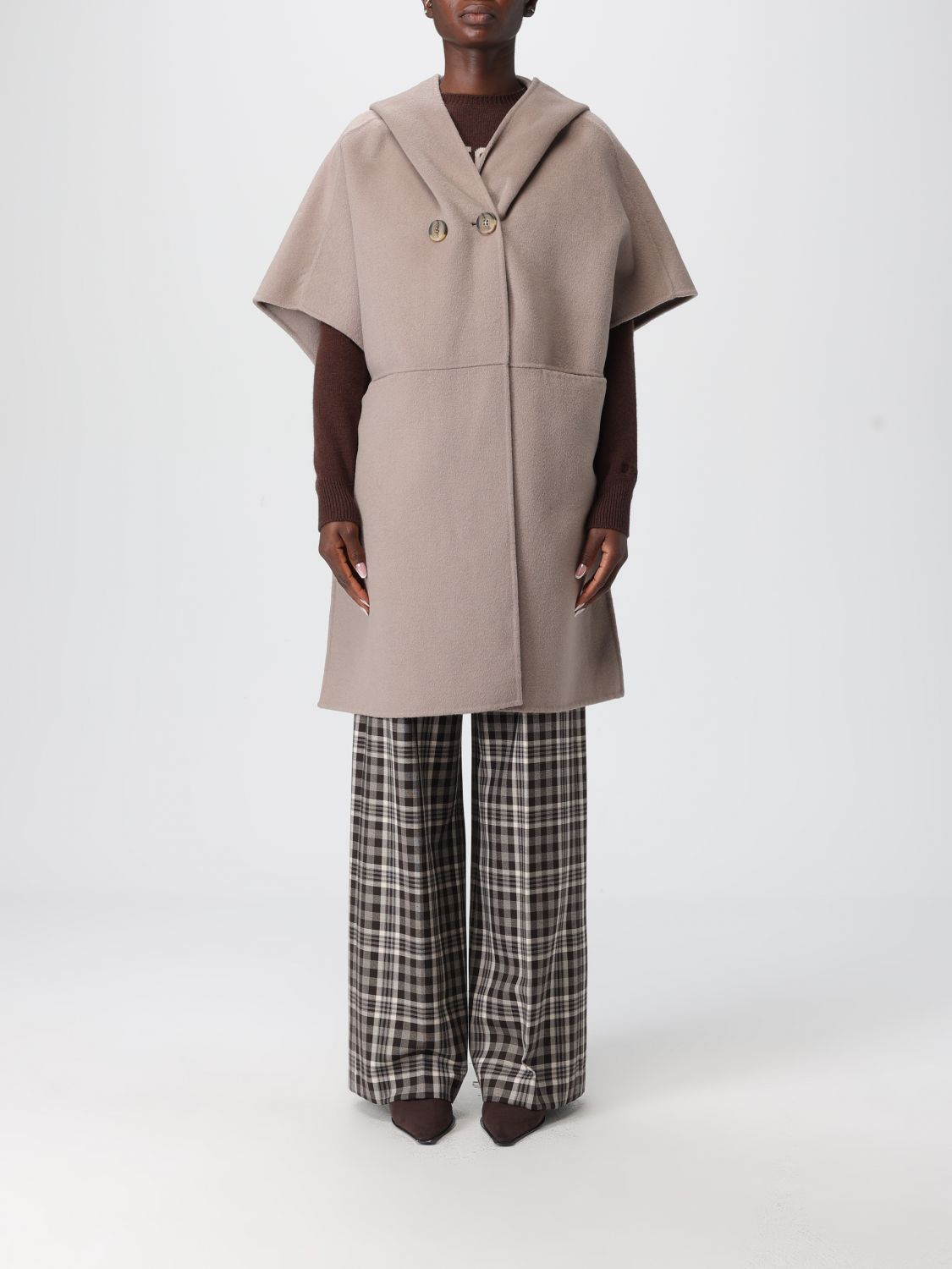 Hanita Cape  Woman Color Dove Grey In Brown