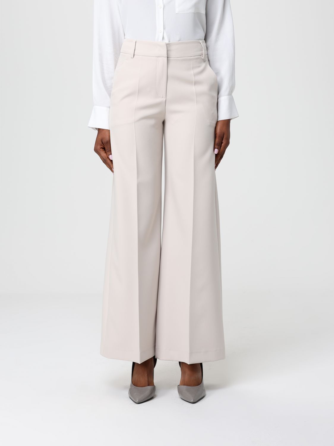 Hanita Pants Woman Color Cream In Neutral