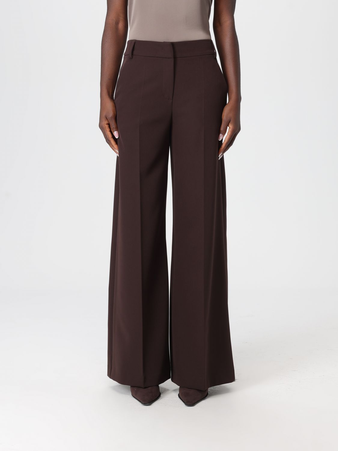 Hanita Pants Woman Color Dark In Brown