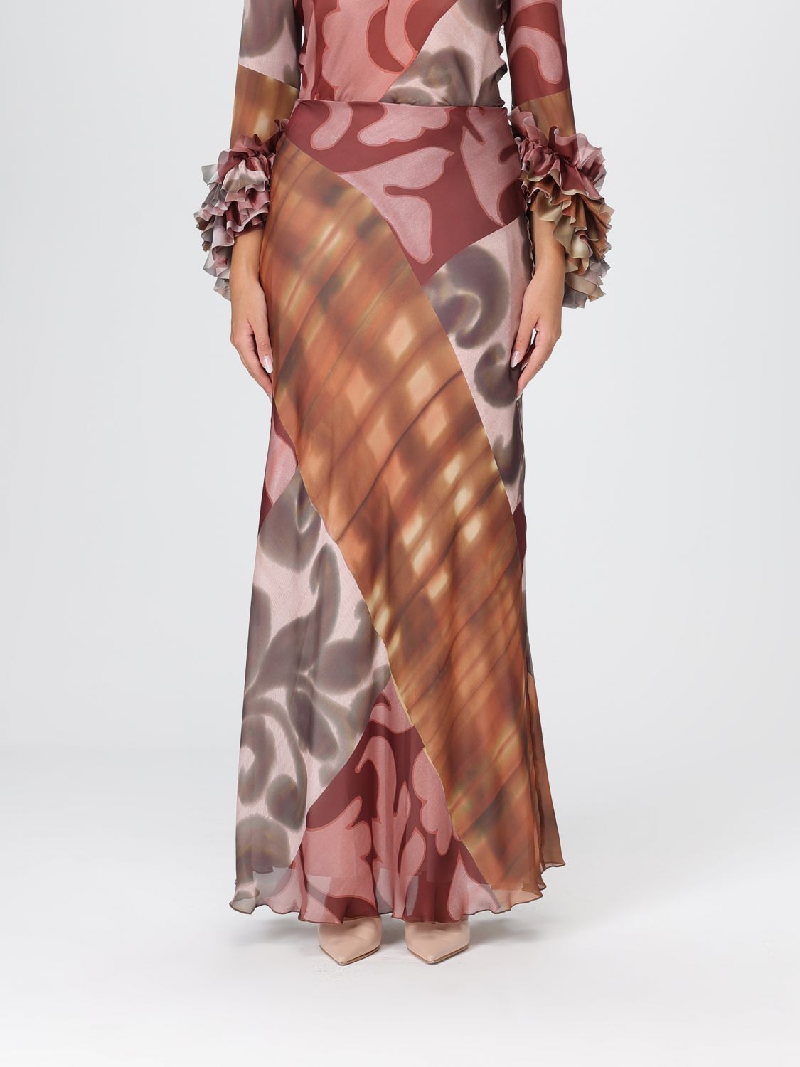 Hanita Skirt Woman Color Leather In Multi