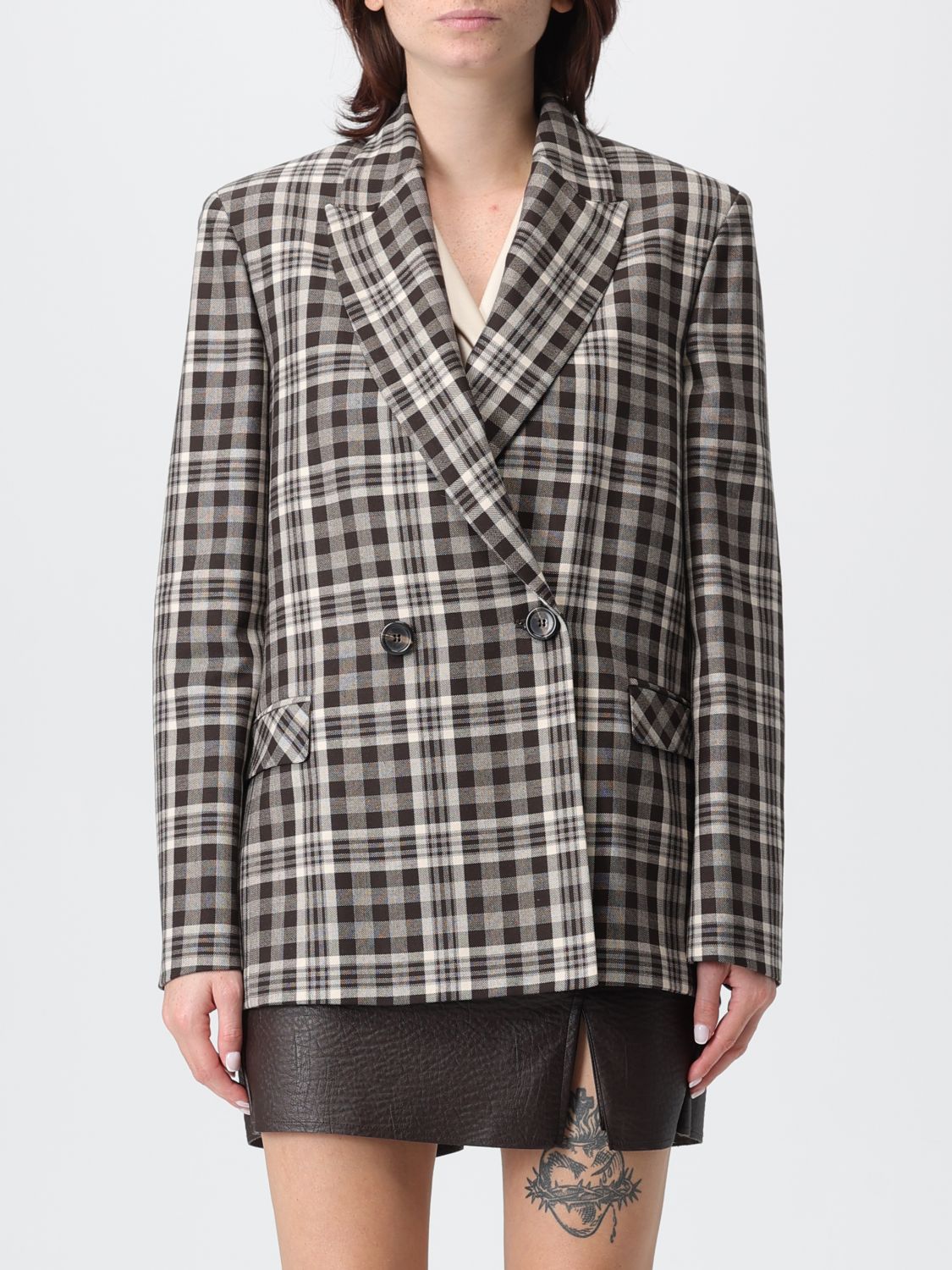 Hanita Blazer Woman Color Dark In Gray