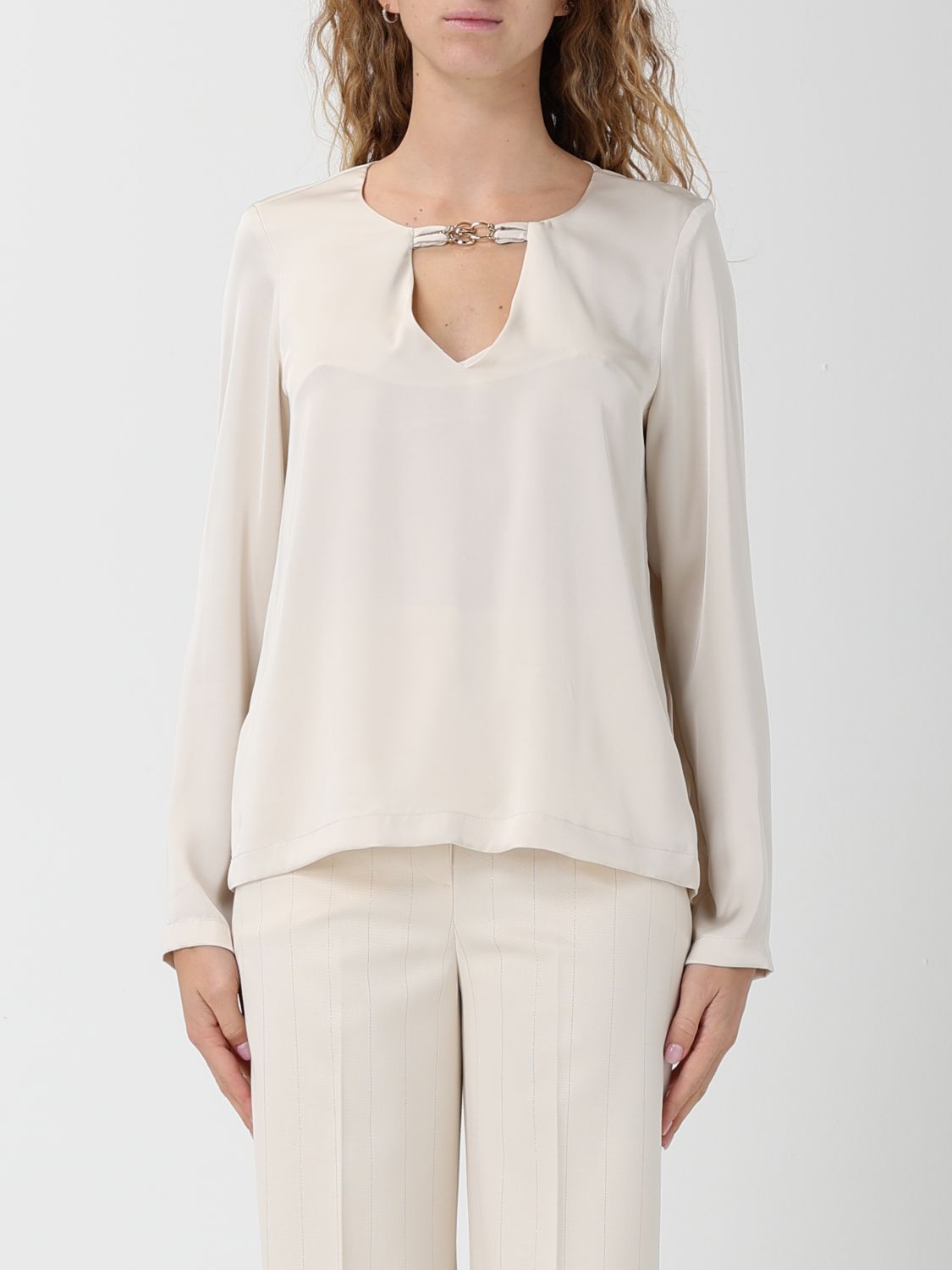 Hanita Top  Woman Color Cream In White