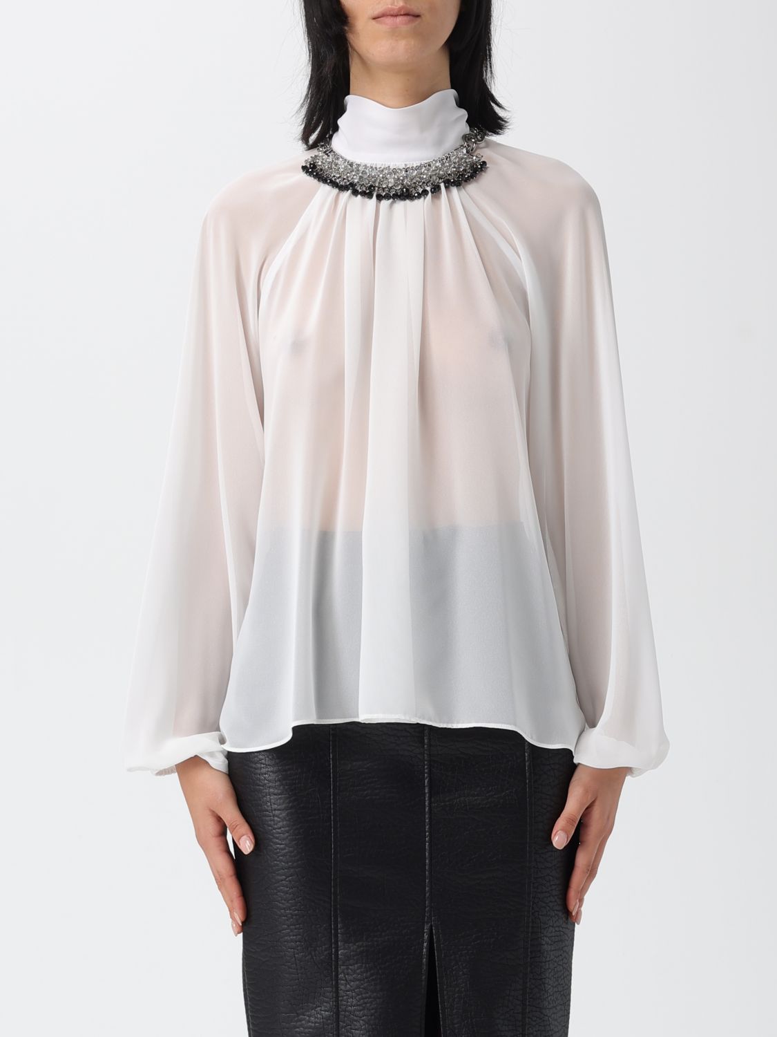 Hanita Top Woman Color Cream In White
