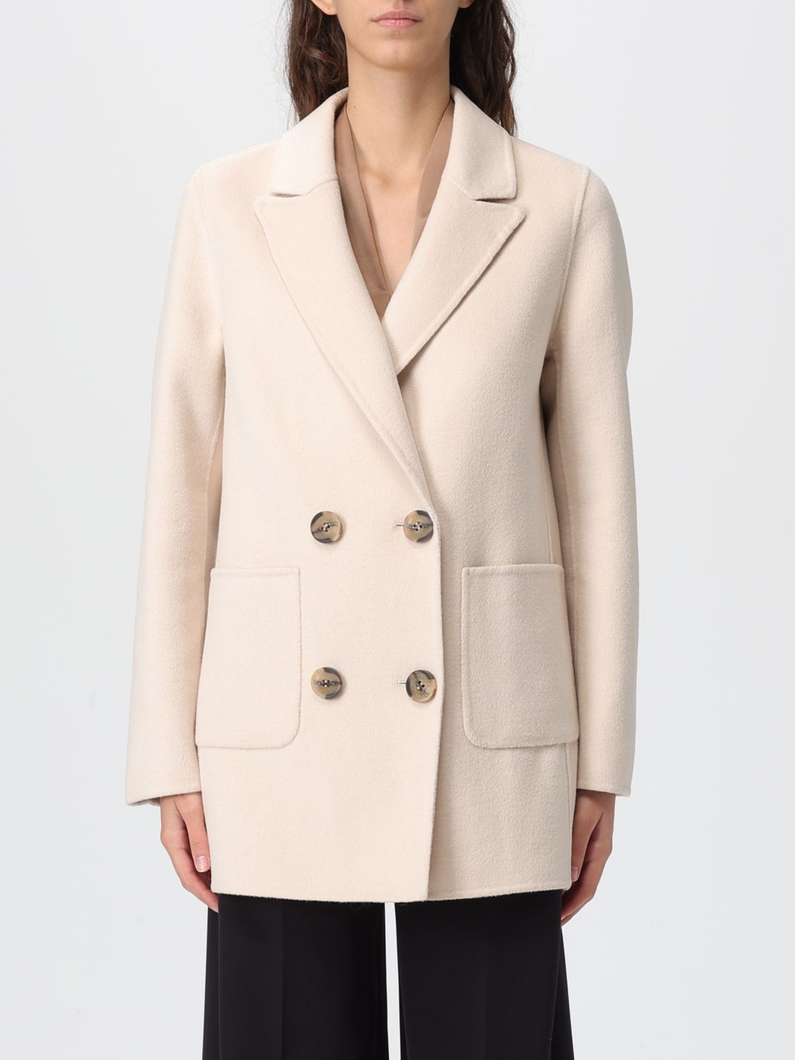 Hanita Coat  Woman Color Cream In Brown