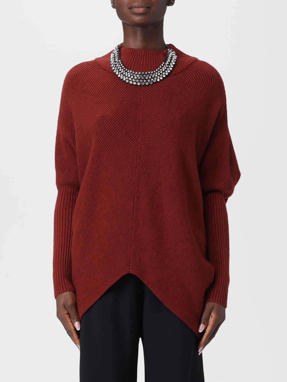 Hanita Sweater  Woman Color Leather In Brown