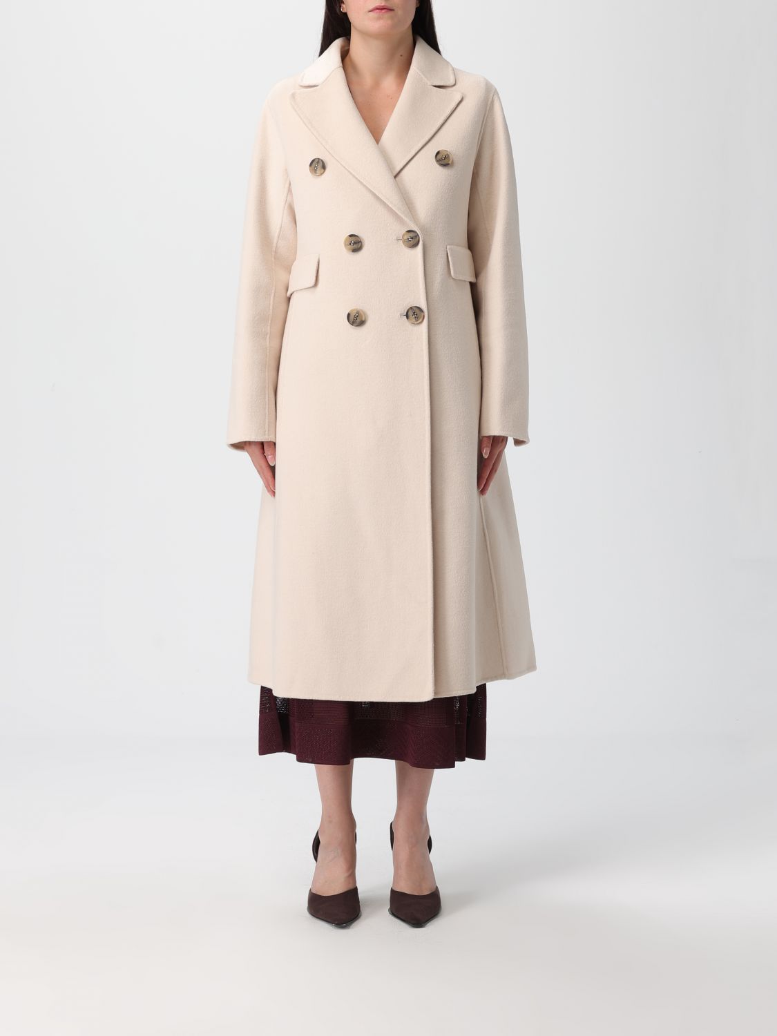Hanita Coat  Woman Color Cream In Neutral
