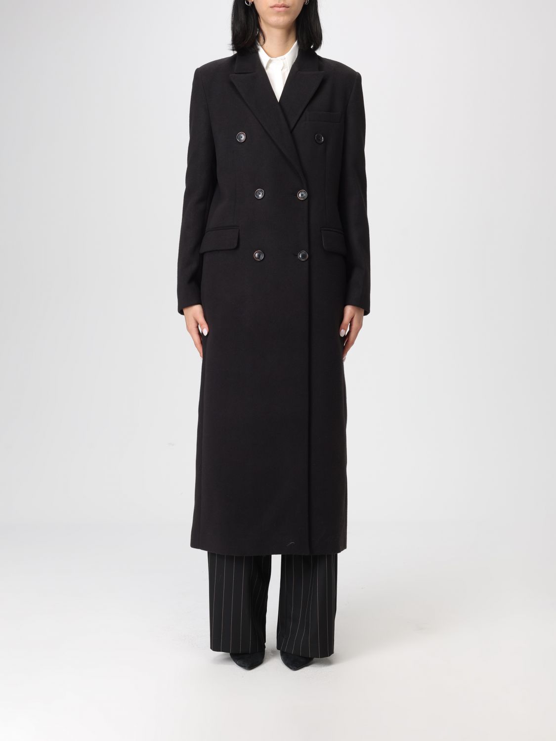 Mar De Margaritas Coat  Woman Color Black In Black