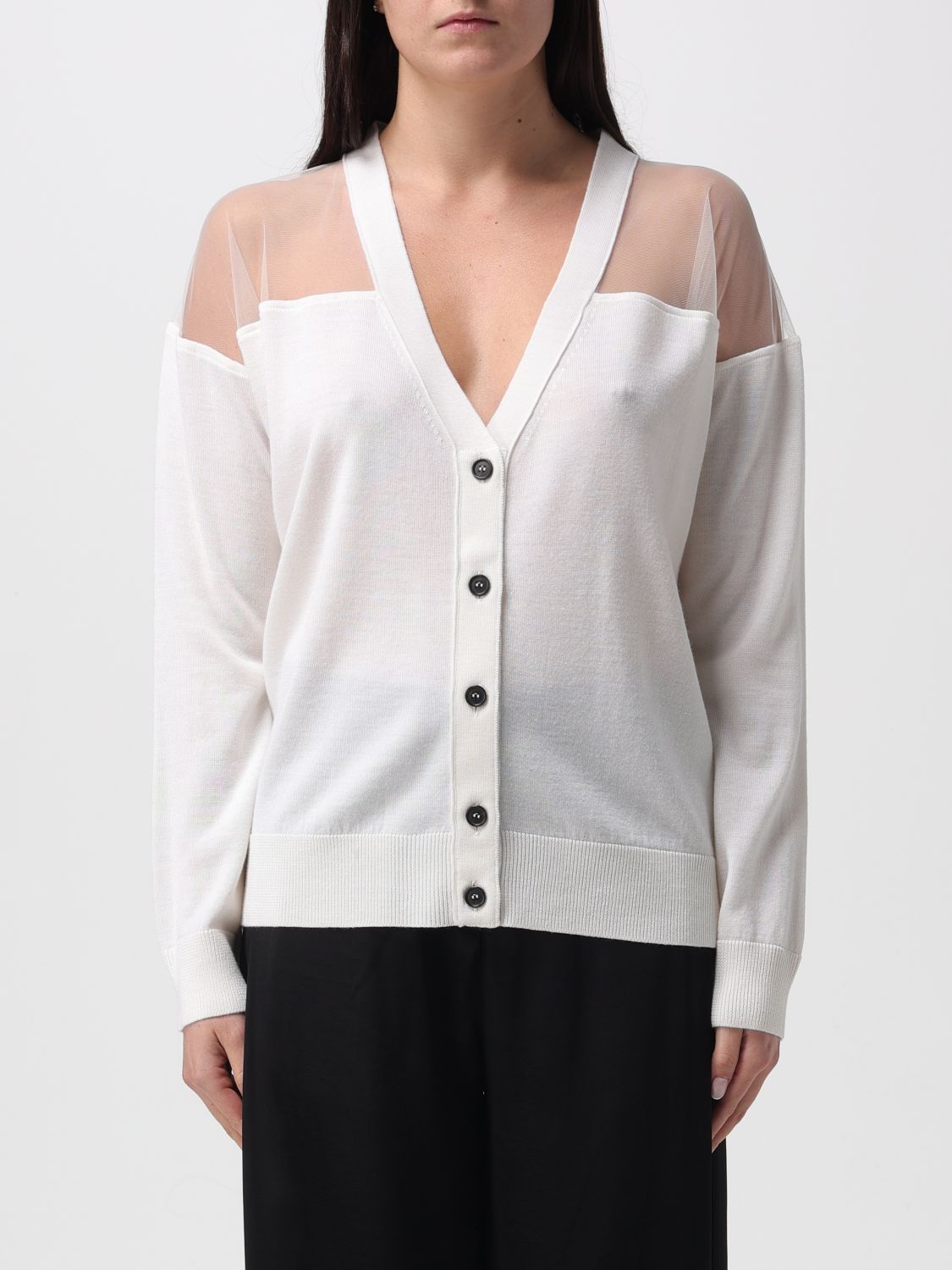 Meimeij Sweater Woman Color Milk In White