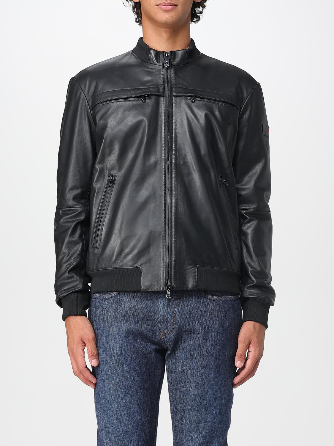 Peuterey Sands Leather Jacket Color Black In Black