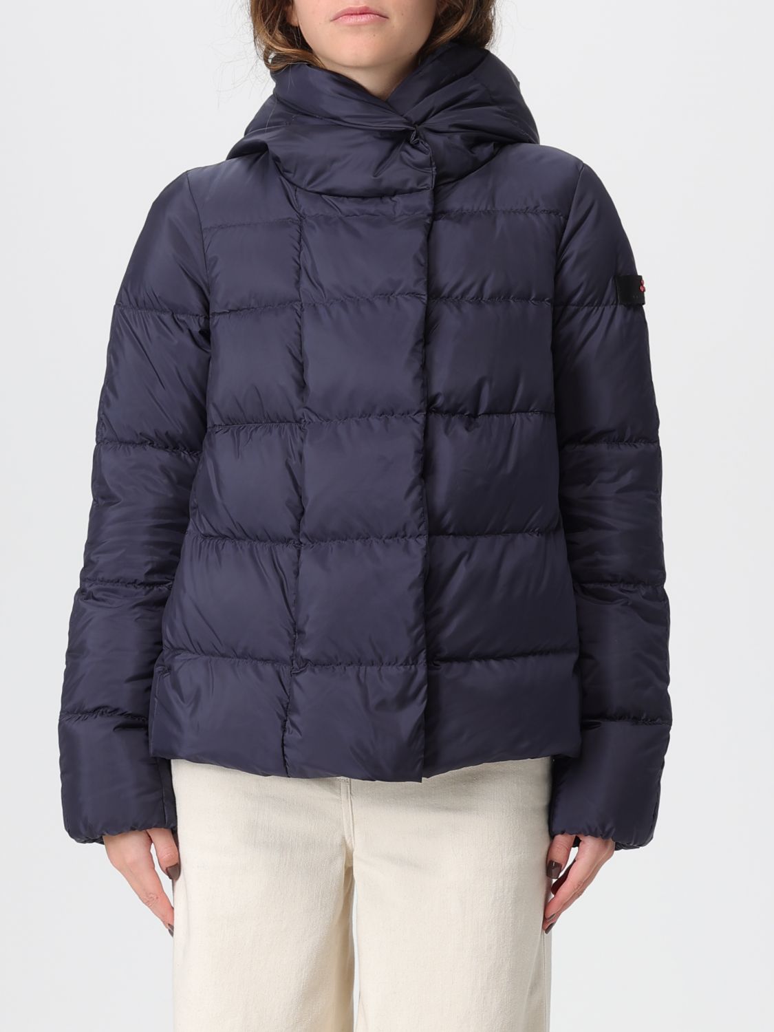 Peuterey Camel Down Jacket With Hood Wrap In Blue