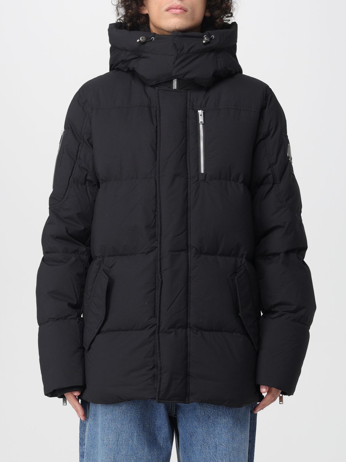 Moose Knuckles Cloud 3q Black Padded Parka In Metal