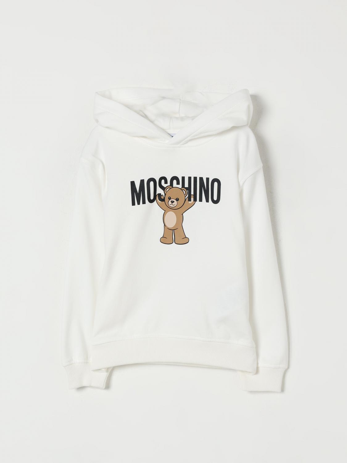 Moschino Teddy-print Hooded Top In White