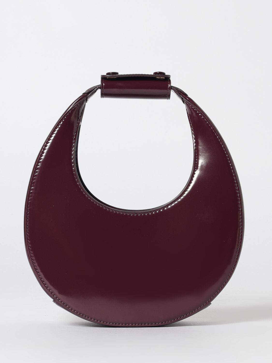 Staud Curved Shoulder Bag Adjustable Strap Top Handle In Purple
