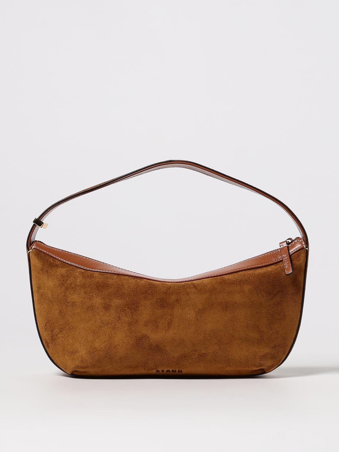Staud Demy Shoulder Bag Tan In Brown
